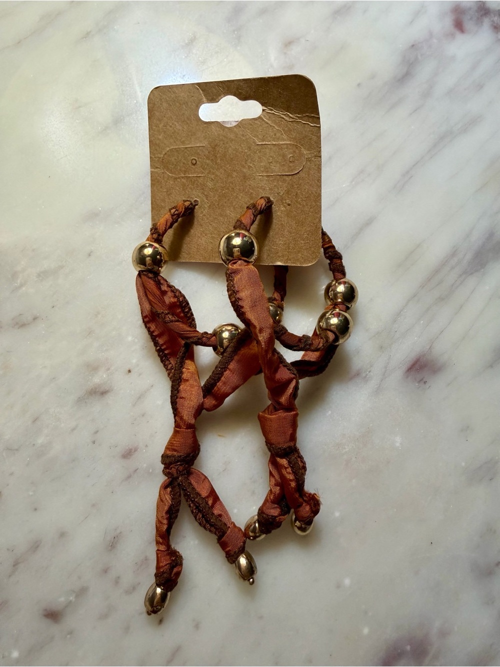 NWT Free People Lingering Love Hoops in Gold and Chocolate Colorway - Picture 3 of 5